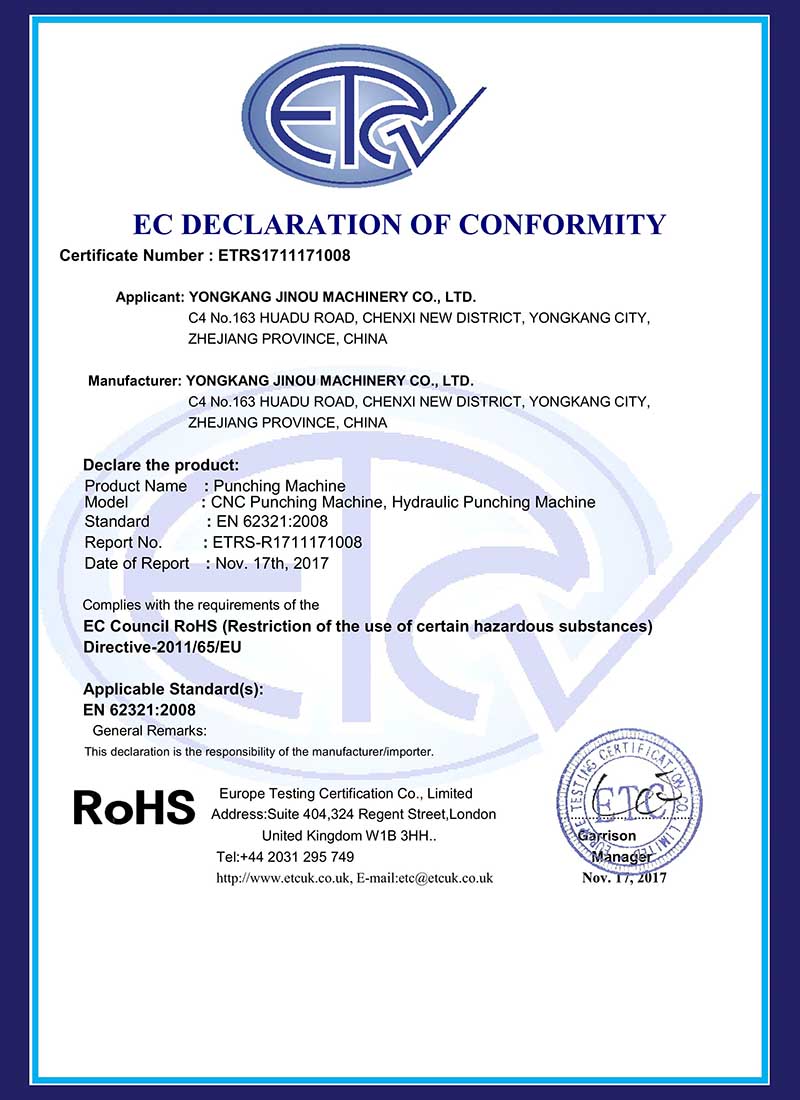 天津RoHS Certificate